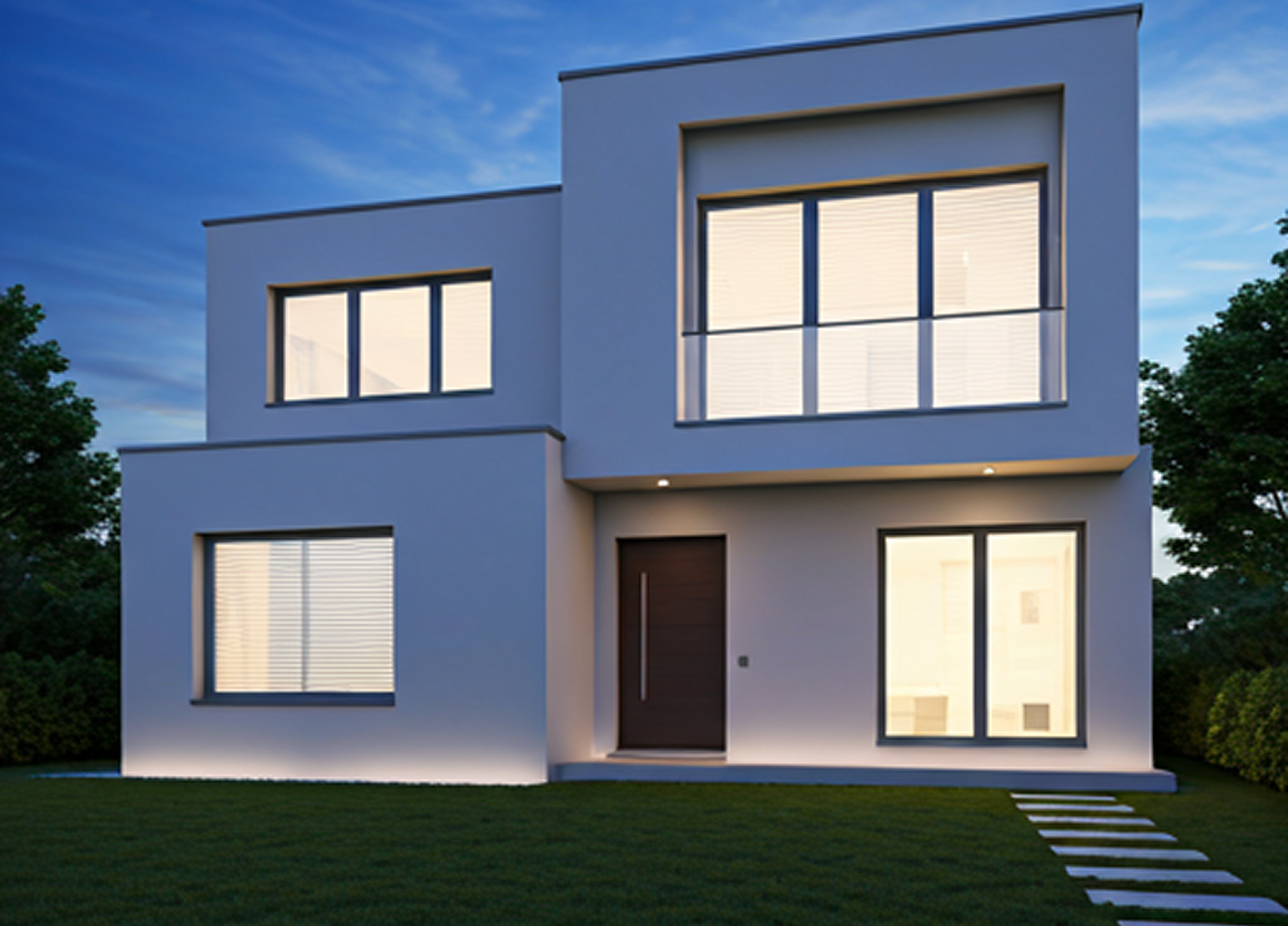 Modernes Haus mit Wärmepumpenlösung
